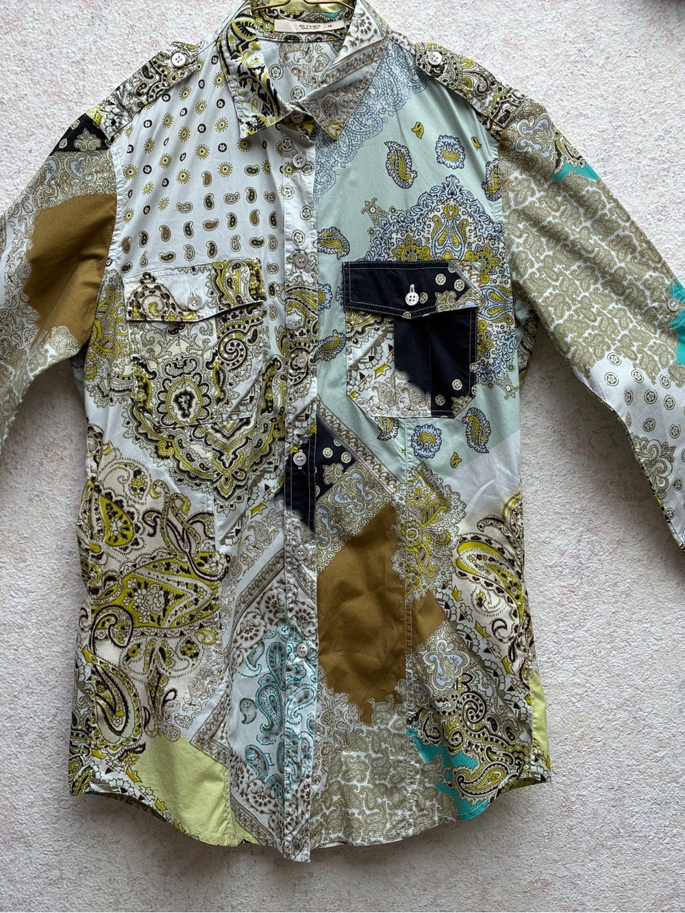 Etro woman’s Paisley Patchwork Button-Up Shirt -